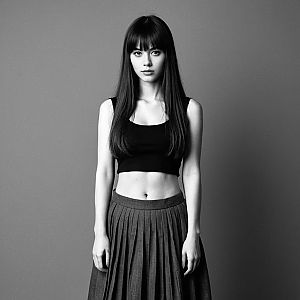 Monochrome Portrait of Young Woman