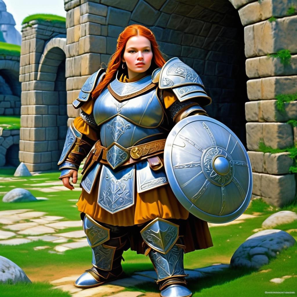 Confident Woman Warrior in Silver Armor