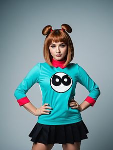 Confident Woman in Vibrant Cosplay Outfit