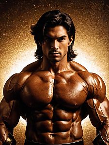 Muscular Man Wearing Goto Imasuji Cosplay Costume Realistic Photo