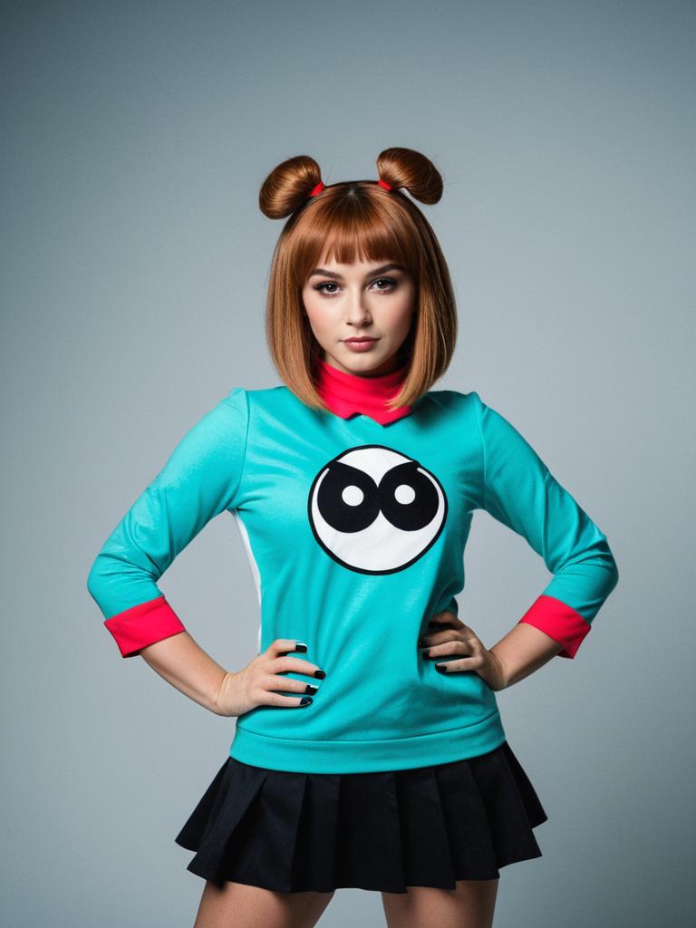 Confident Woman in Vibrant Cosplay Outfit
