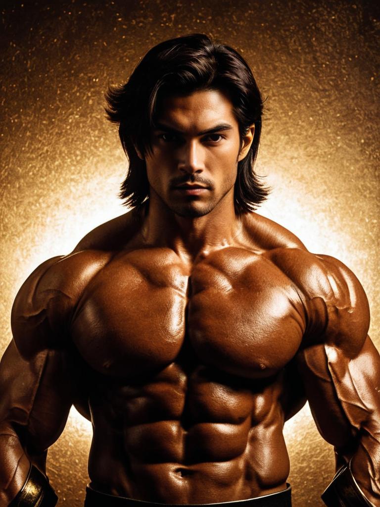 Muscular Man Wearing Goto Imasuji Cosplay Costume Realistic Photo
