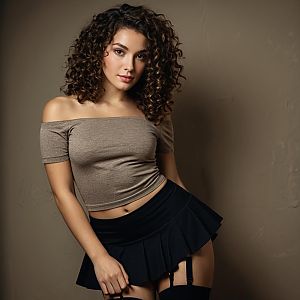 Confident Young Woman in Stylish Outfit