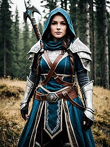 Fantasy Warrior Woman in Forest