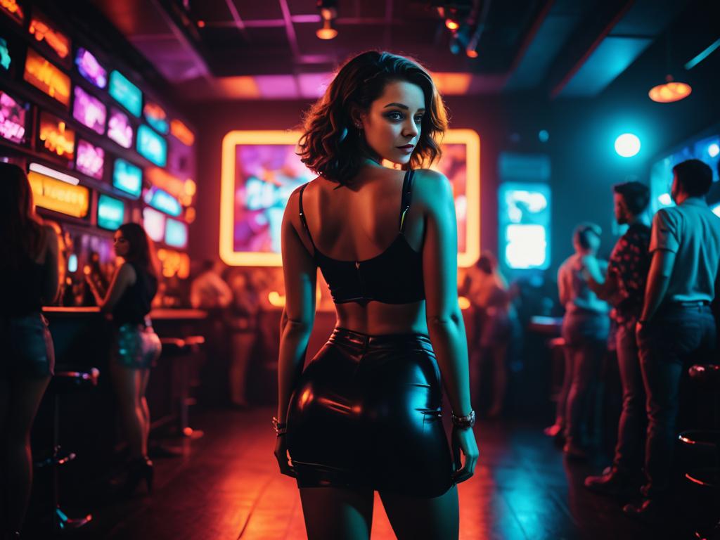 Silhouette of a Woman in Nightclub