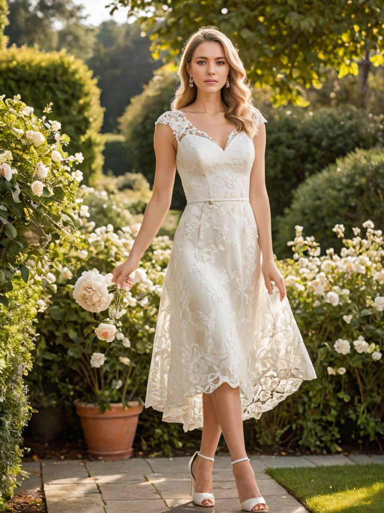 Elegant Bridal Portrait in Lace Dress