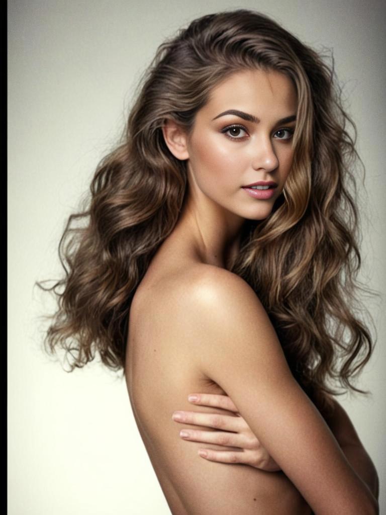 Young Woman with Voluminous Hair