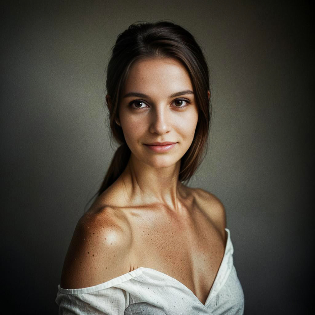 Serene Woman Portrait in Soft Lighting