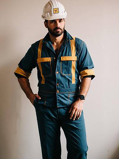 Man Cosplay Wearing Realistic Engineer Classic Costume