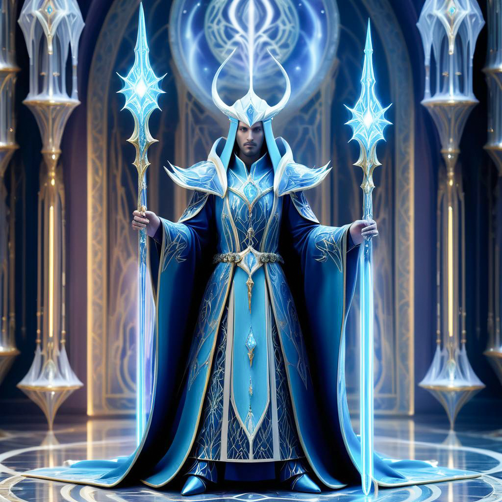 Eldar Farseer Character in Blue and Silver Armor