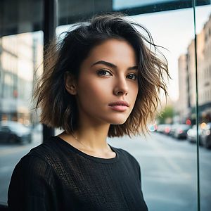 Thoughtful Young Woman in Urban Setting