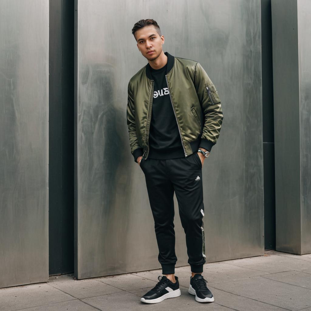 Stylish Man in Bomber Jacket