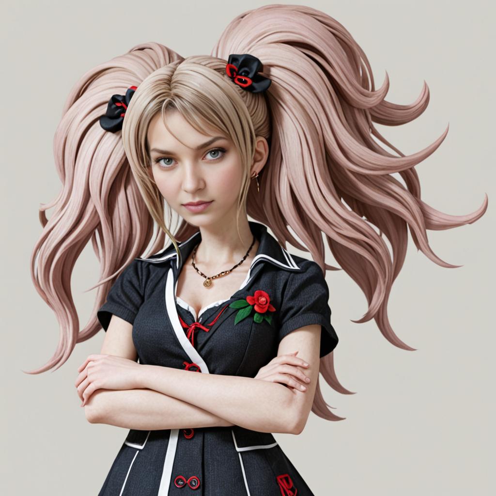 Woman Cosplaying as Junko Enoshima