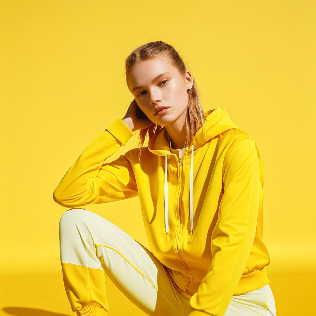 Young Woman in Yellow Athletic Outfit