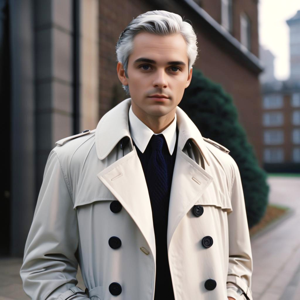 Stylish Man in Trench Coat - Modern Elegance