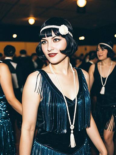 Woman in Flapper Dance Costume at Cosplay Festival Portrait