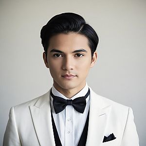 Young Man in White Tuxedo