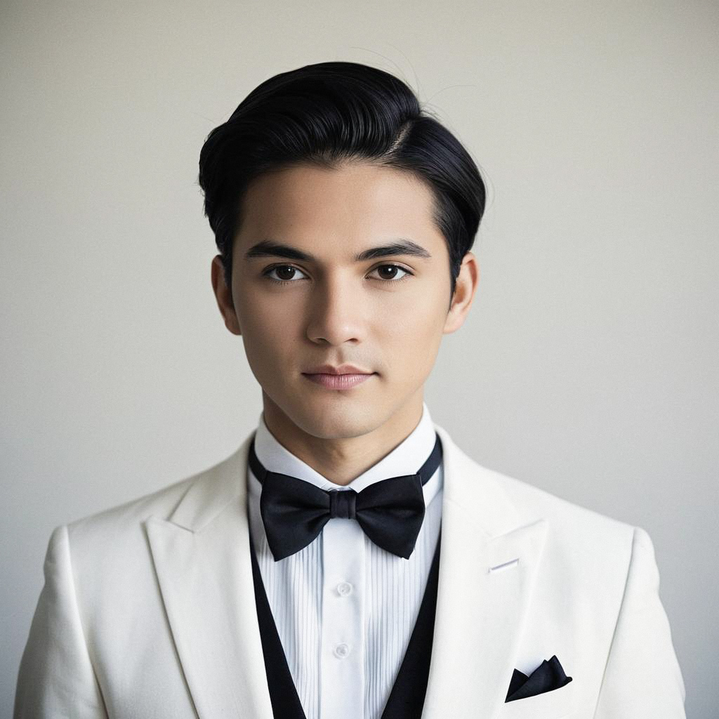Young Man in White Tuxedo