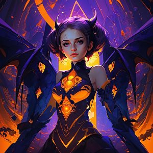 Fantasy Female Character in Dark Outfit