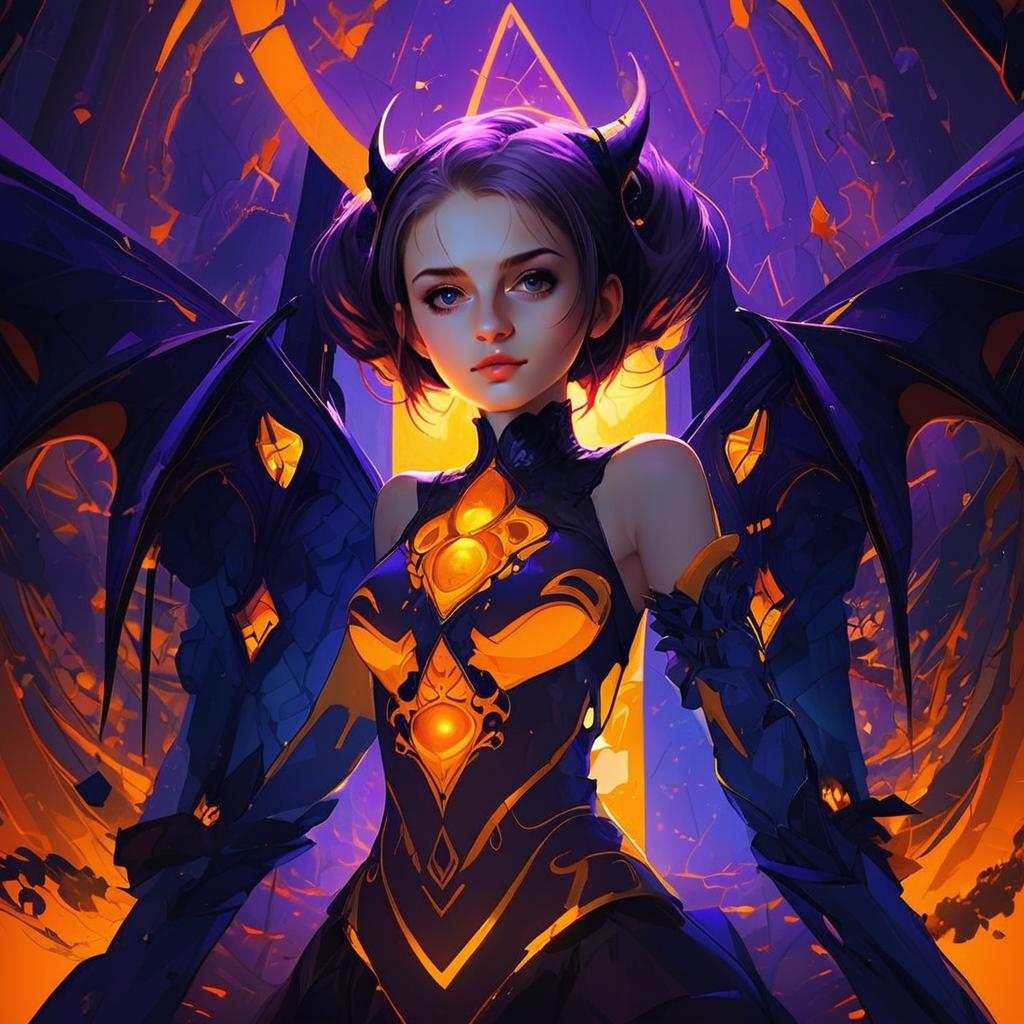 Fantasy Female Character in Dark Outfit