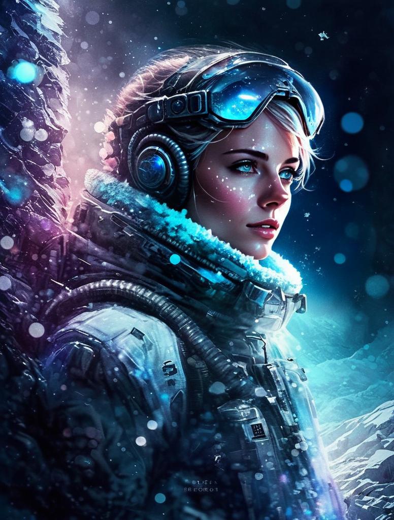 Futuristic Woman in Cold-Weather Gear Futuristic Woman in Cold-Weather Gear