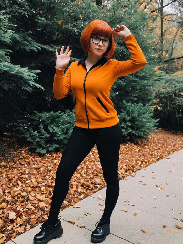 Young Woman with Orange Hair in Autumn