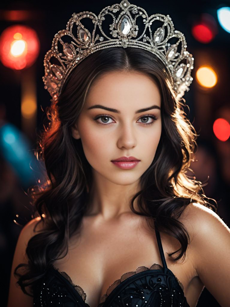 Young Woman in Elegant Crown