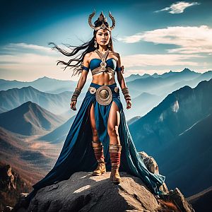 Warrior Woman on Rocky Peak