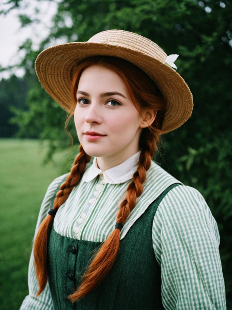 Photorealistic Woman in Anne of Green Gables Historical Costume