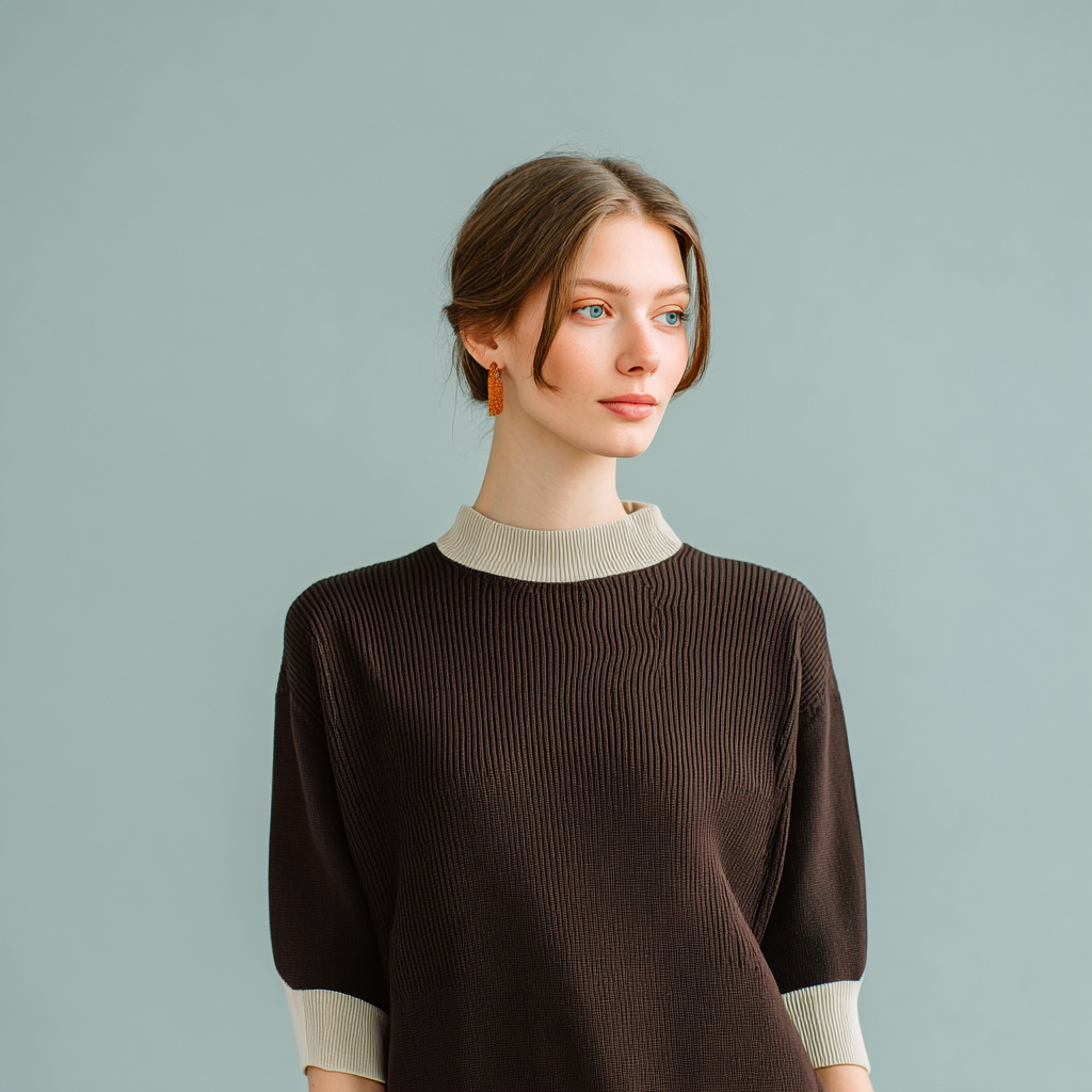 Thoughtful Young Woman in Brown Sweater Thoughtful Young Woman in Brown Sweater