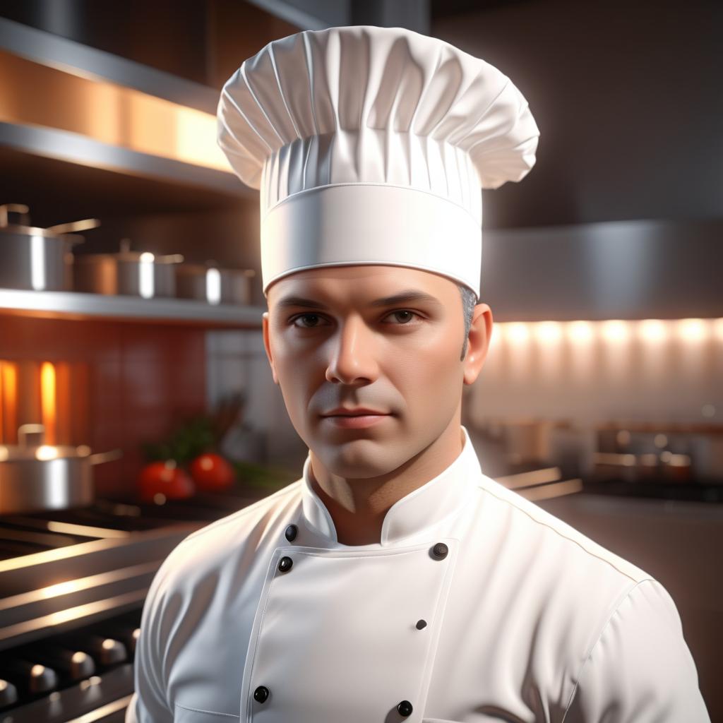 Professional Male Chef in Modern Kitchen