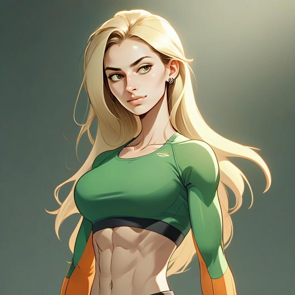 Dynamic Woman in Athletic Crop Top
