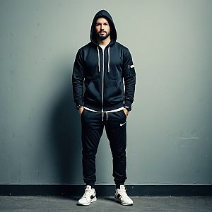 Man in Black Athletic Tracksuit