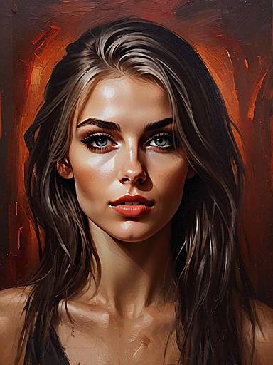 Hyper-Realistic Digital Portrait of a Young Woman with Blue Eyes