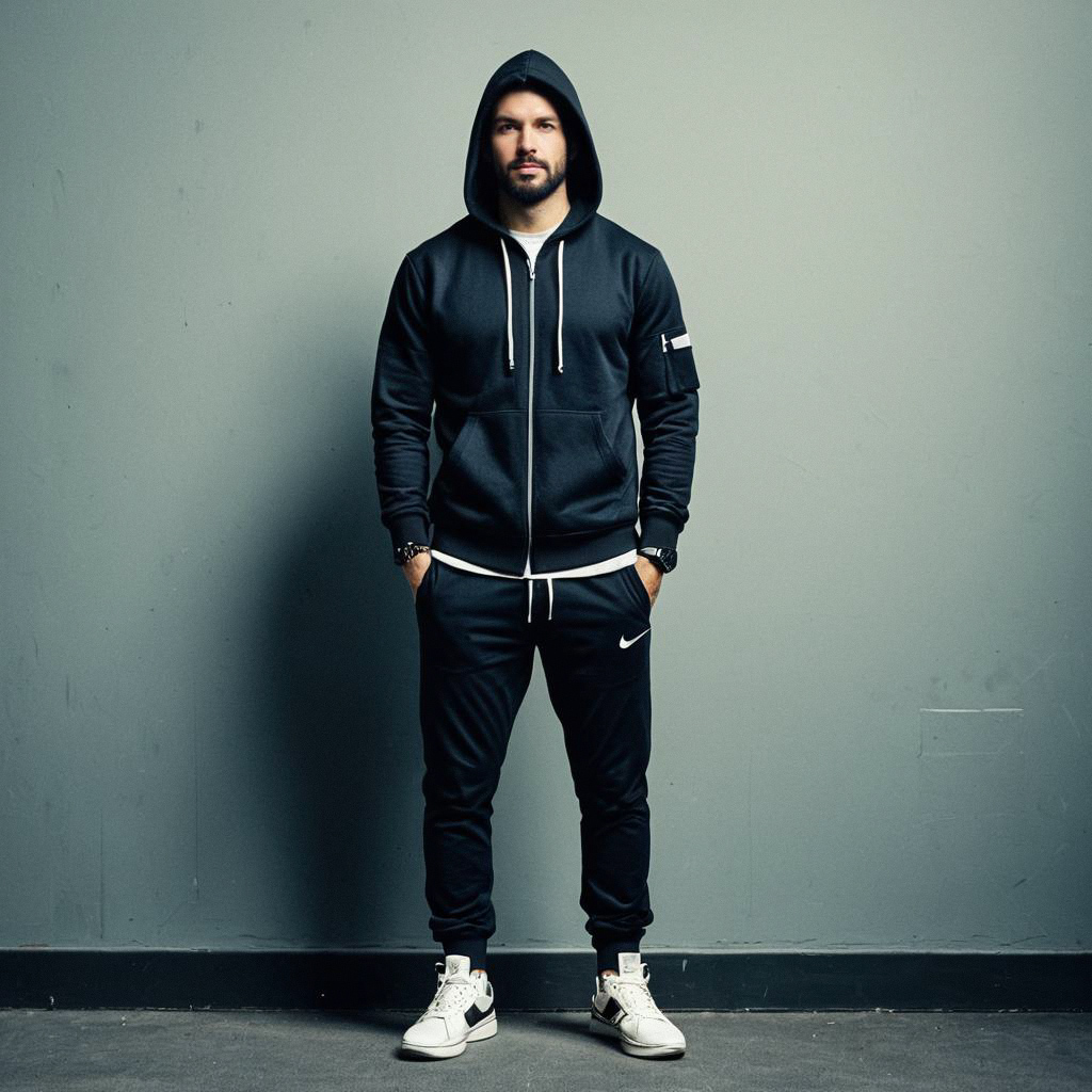 Man in Black Athletic Tracksuit Man in Black Athletic Tracksuit