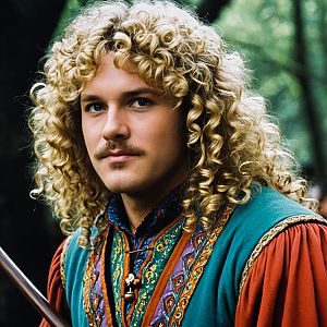 Renaissance Man in Colorful Embroidered Outfit