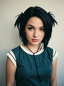 Realistic Ashley Spinelli Cosplay Woman with Spiky Pigtails