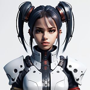 Futuristic Woman with Cybernetic Enhancements