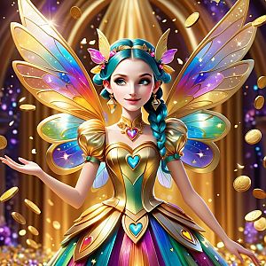 Vibrant Fantasy Fairy Woman with Blue Hair and Translucent Wings