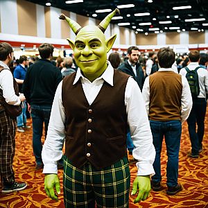 Confident Cosplayer in Fantasy Costume at Convention