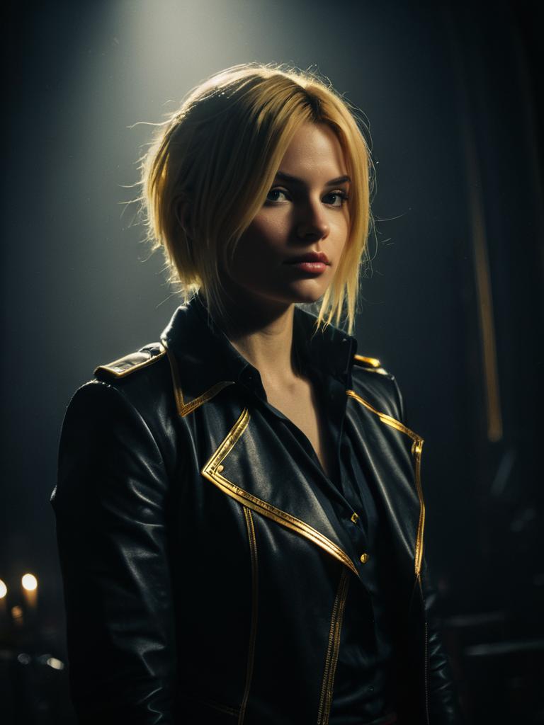 Realistic Annie Leonhart Cosplay Woman in Leather Jacket