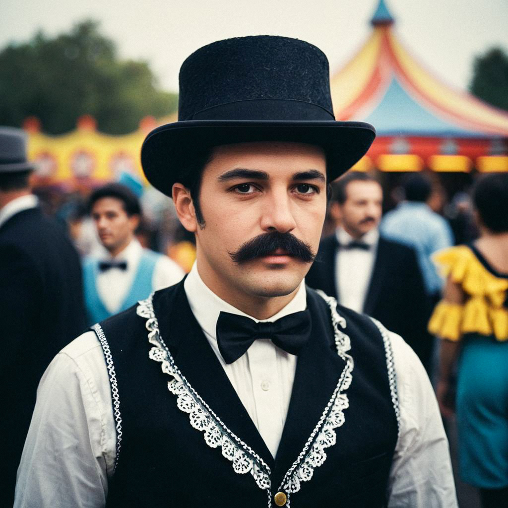 Vintage Carnival Costume Man with Top Hat