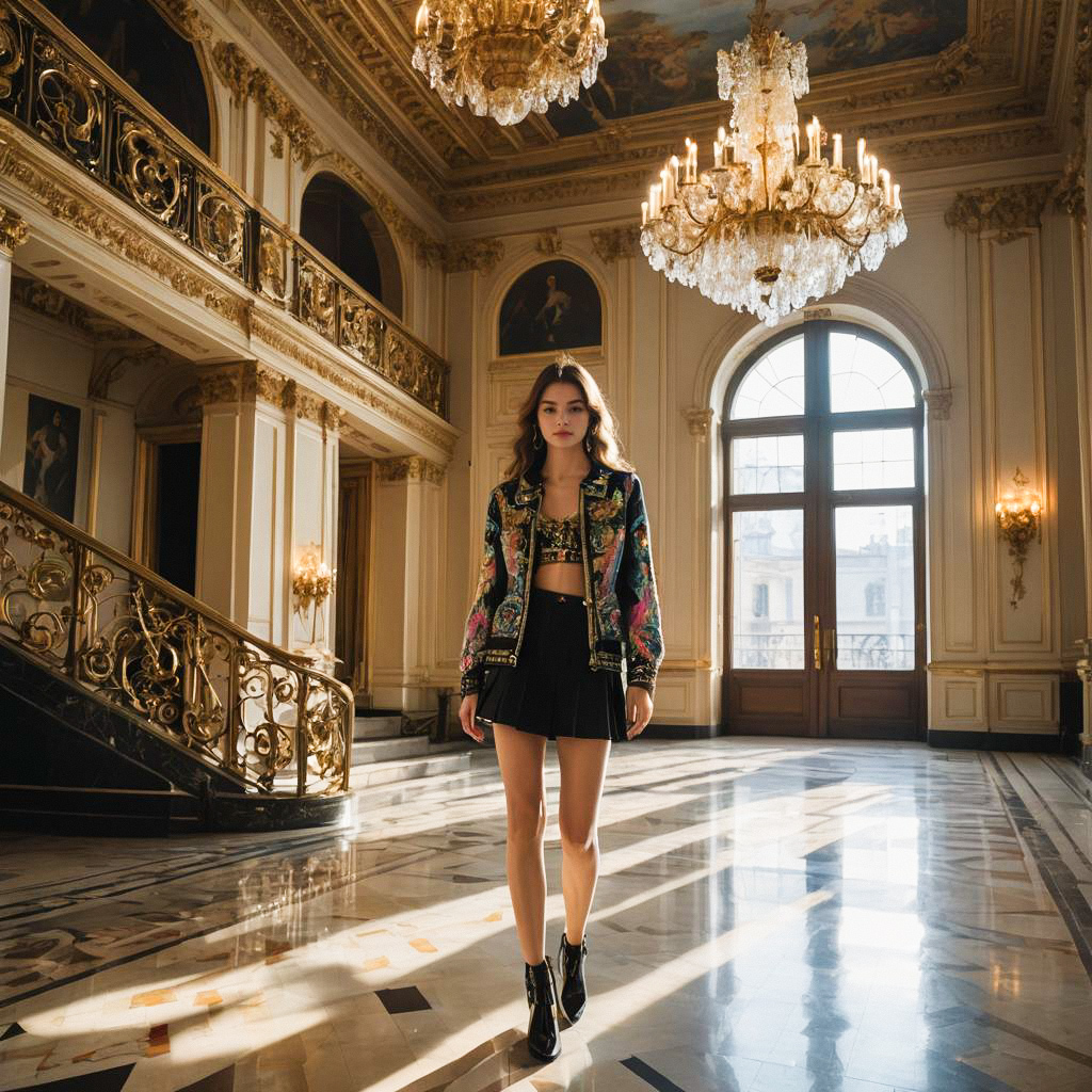 Stylish Woman in Ornate Hall Stylish Woman in Ornate Hall