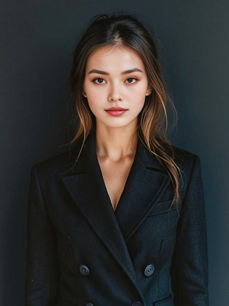 Confident Woman in Black Blazer Portrait