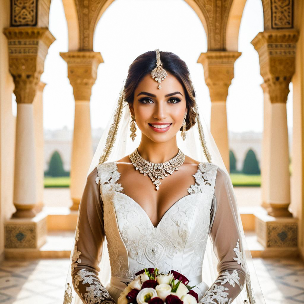 Radiant Bride in Elegant White Gown