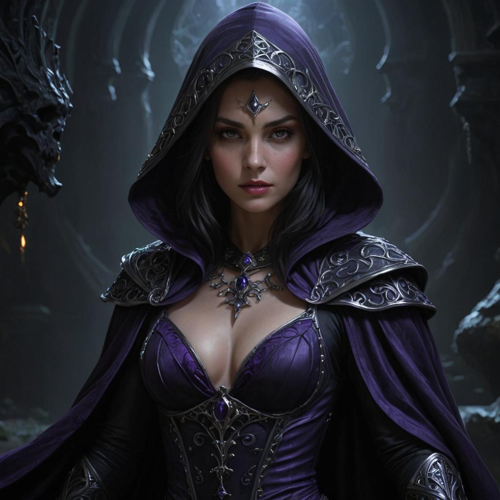 Fantasy Portrait of a Female Necromancer