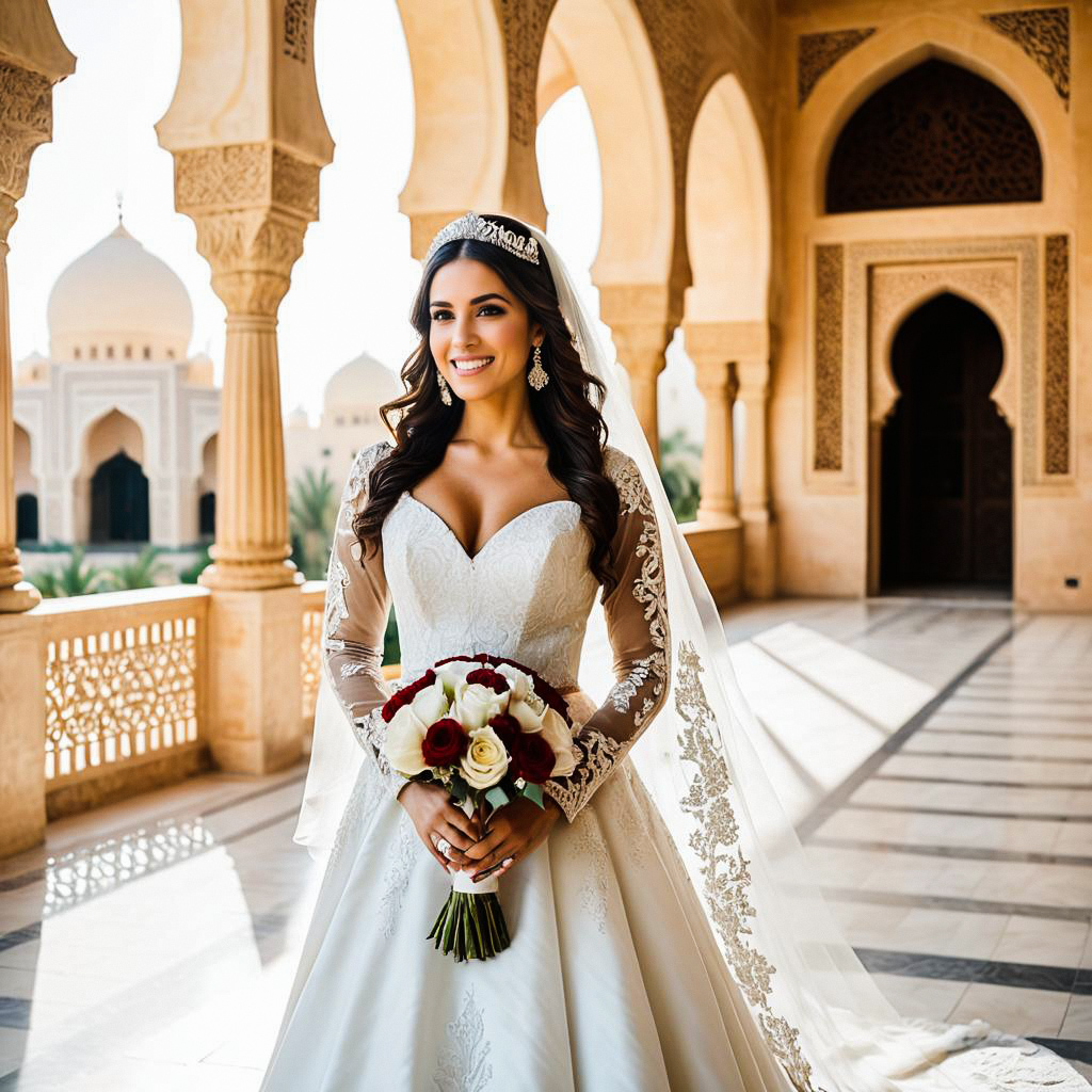Radiant Bride in Elegant Wedding Gown