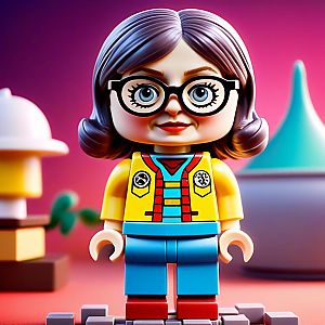 Colorful Toy Figure of a Woman