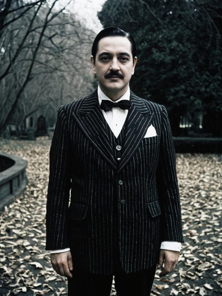 Man in Gomez Addams Costume Outdoor Gothic Cosplay Portrait Man in Gomez Addams Costume Outdoor Gothic Cosplay Portrait