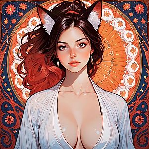 Fantasy Portrait of a Woman with Fox Ears